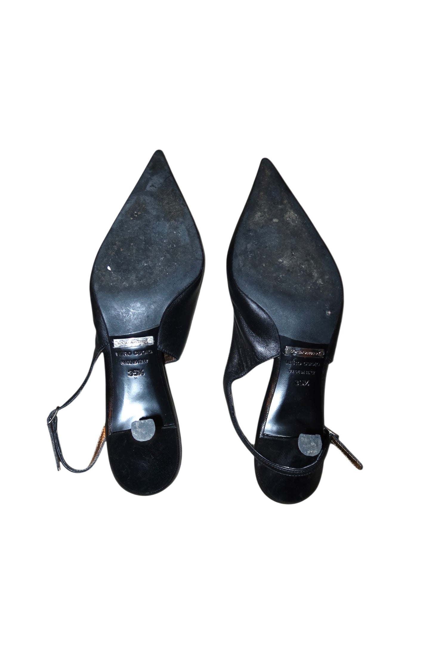 Dolce & Gabbana black leather slingback heels (35.5)