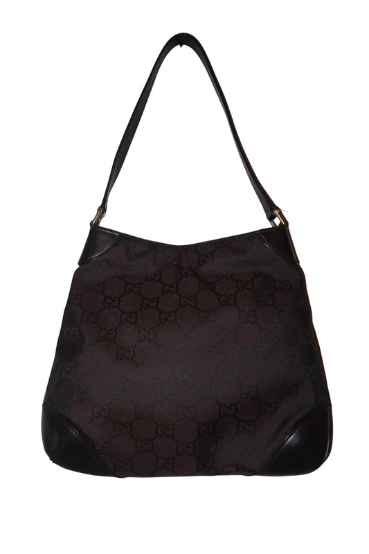 Gucci brown GG nylon shoulder bag