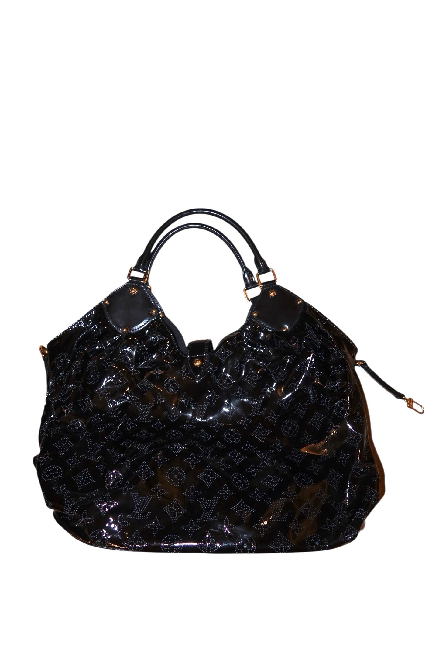 Louis Vuitton black Mahina hobo large bag