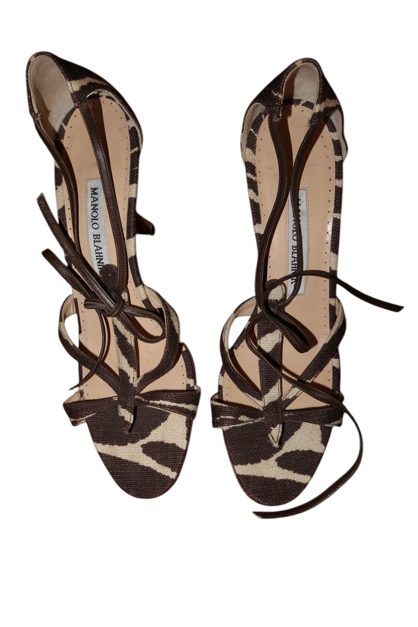 Manolo Blahnik tacchi a strappo zebra (37.5)