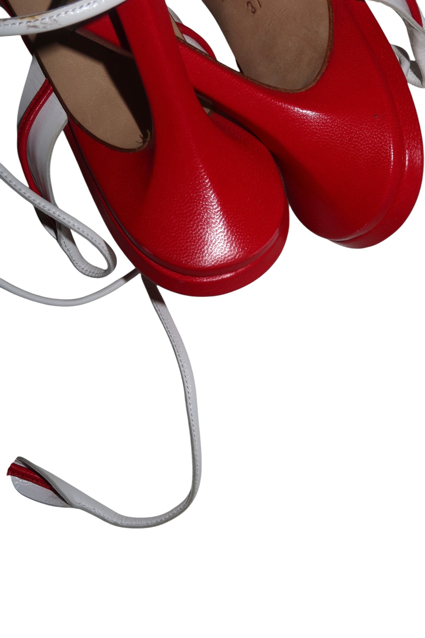 Jimmy Choo red and white strappy heels (37)