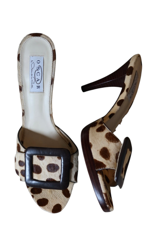 Oscar de la Renta cheetah pony hair heels with buckle (8)