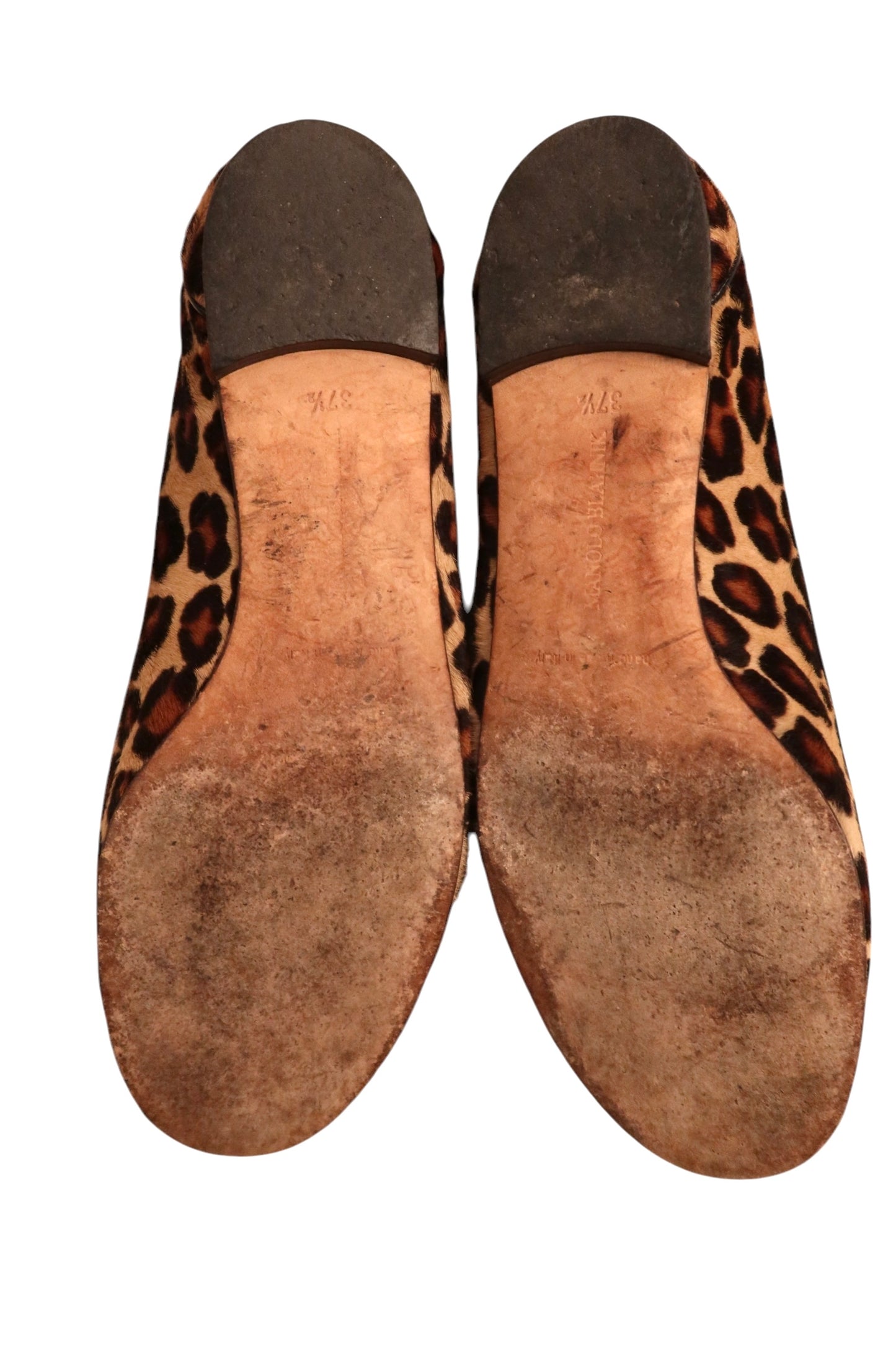 Manolo Blahnik leopard calf hair ballerinas (37.5)