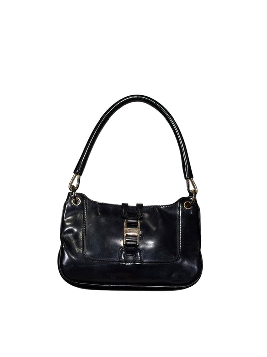 Gucci piston closure jackie mini black patent leather bag