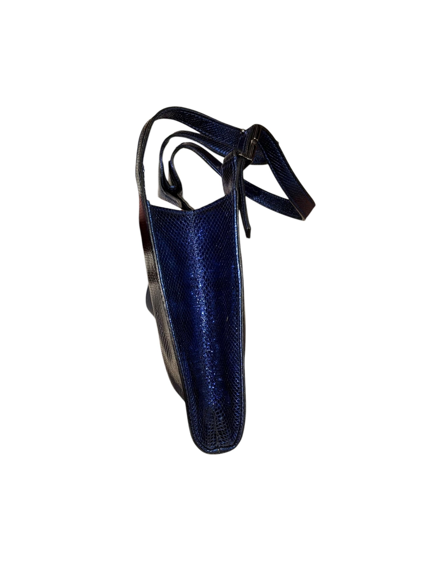 Gucci metallic blue snakeskin bag