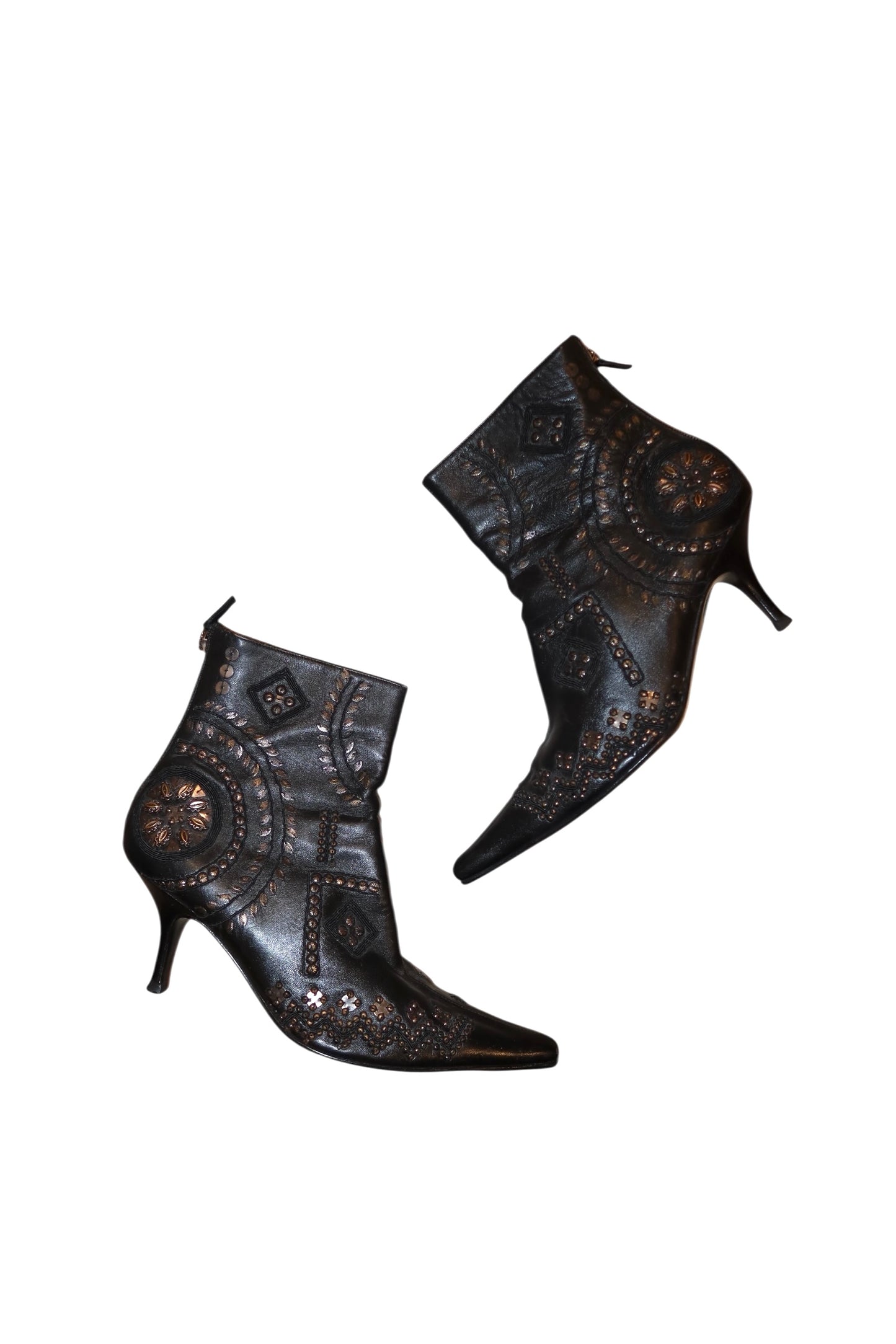 Oscar de la Renta black beaded booties (38)