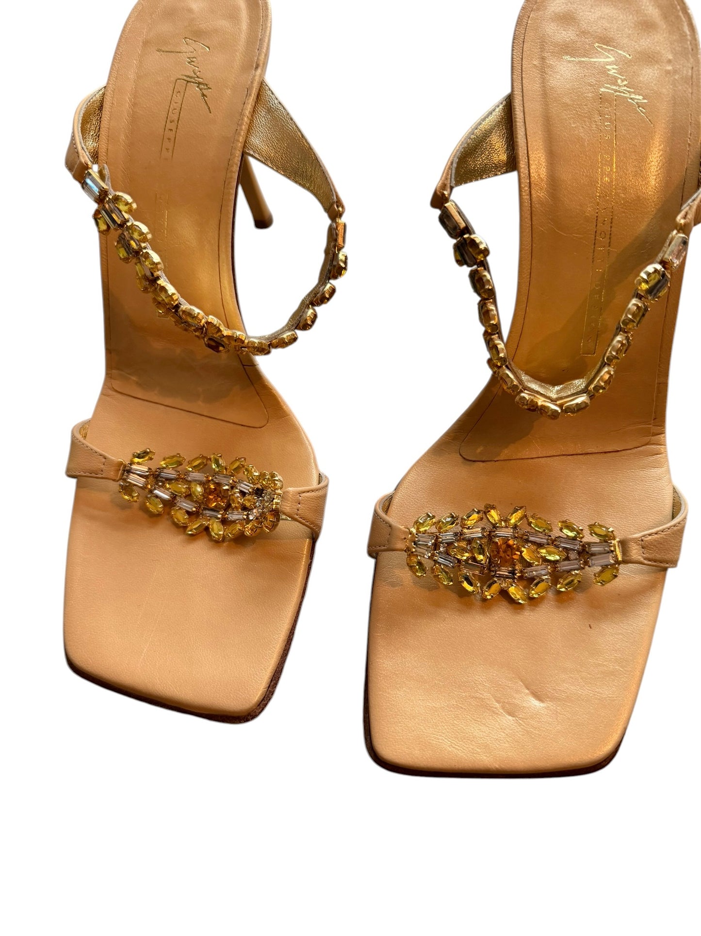 Giuseppe Zanotti gold crystal heels (8.5)