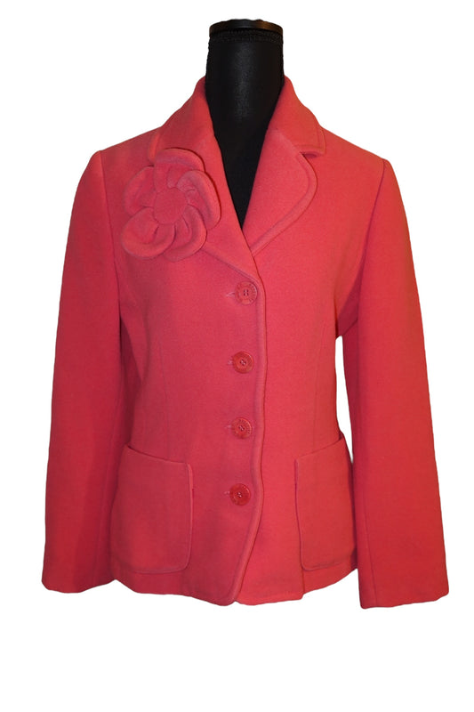 Moschino jeans pink jacket with flower detail