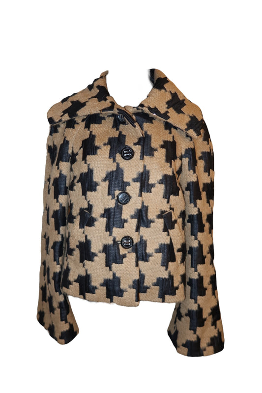 Escada black and camel houndstooth jacket