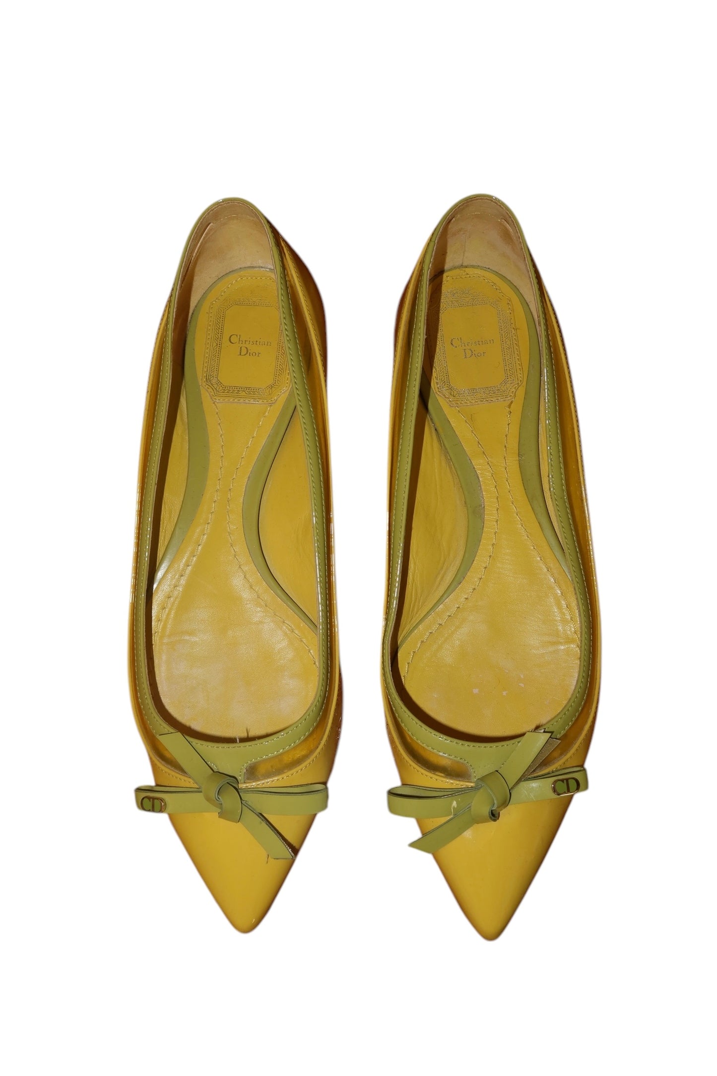 Dior yellow and green flats with bow detail (37)
