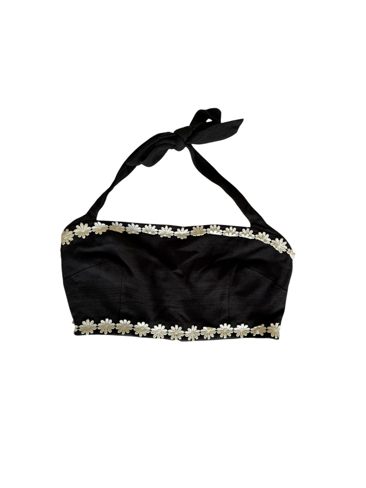 Dolce & Gabbana black top with daisy flowers