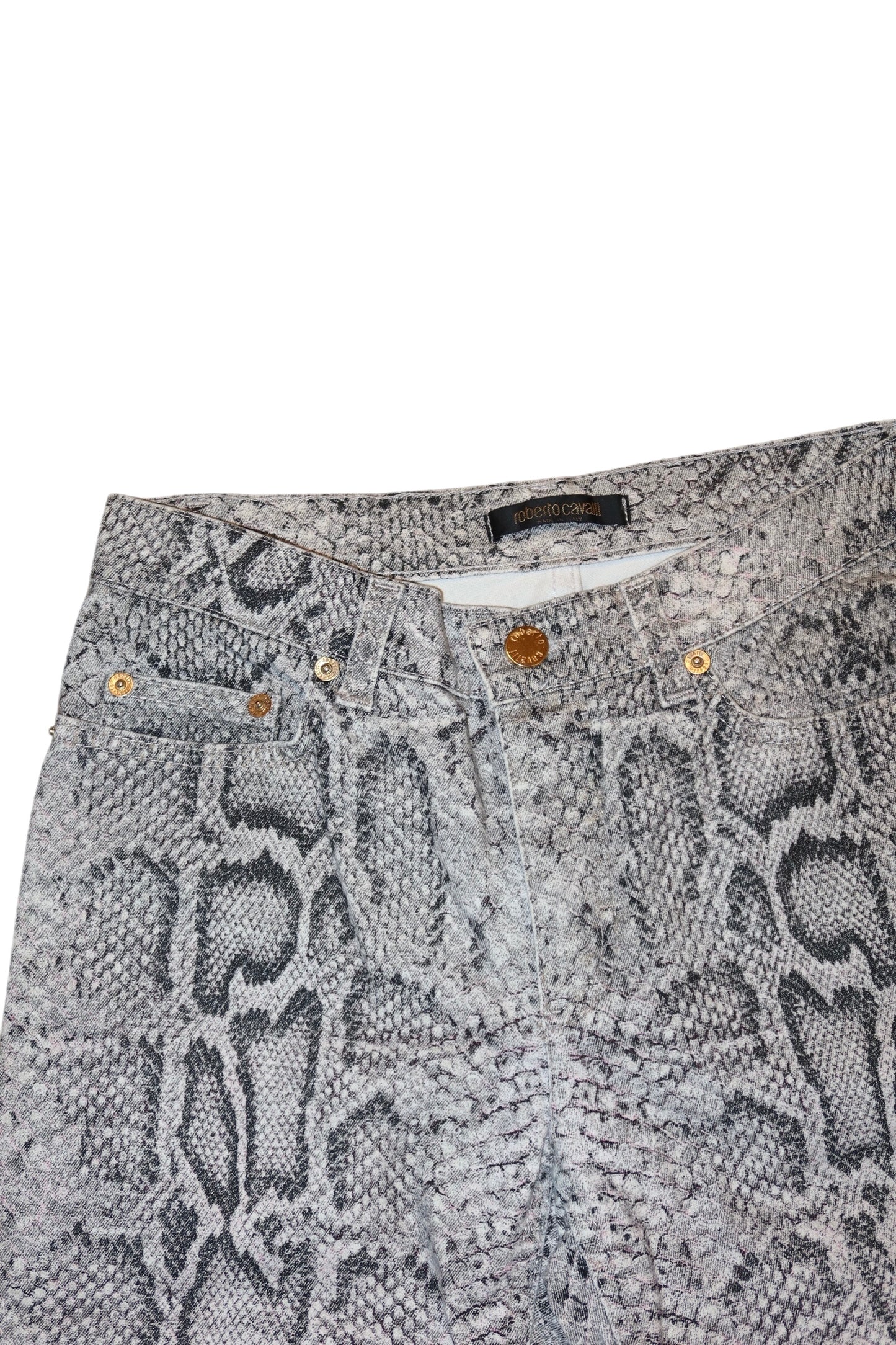 Roberto Cavalli snakeskin print jeans (XS)