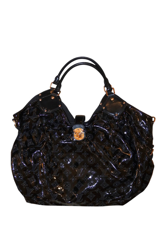 Louis Vuitton black Mahina hobo large bag