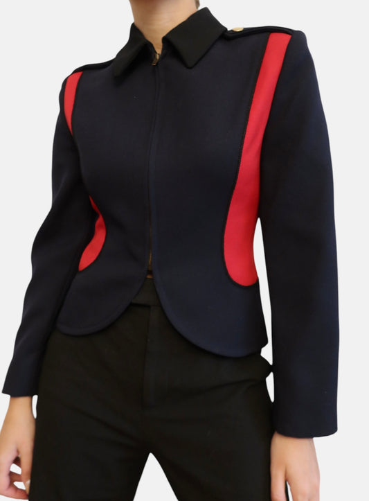 Emporio Armani navy, black and red zip up jacket size 38