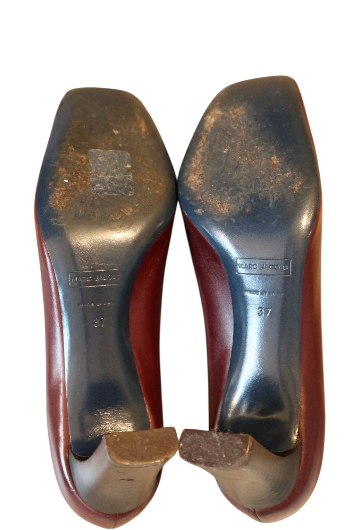Marc Jacobs brown square toe heels