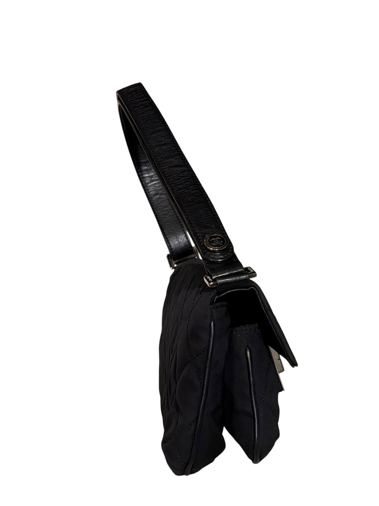 Chanel giant Mademoiselle black quilted nylon flap bag