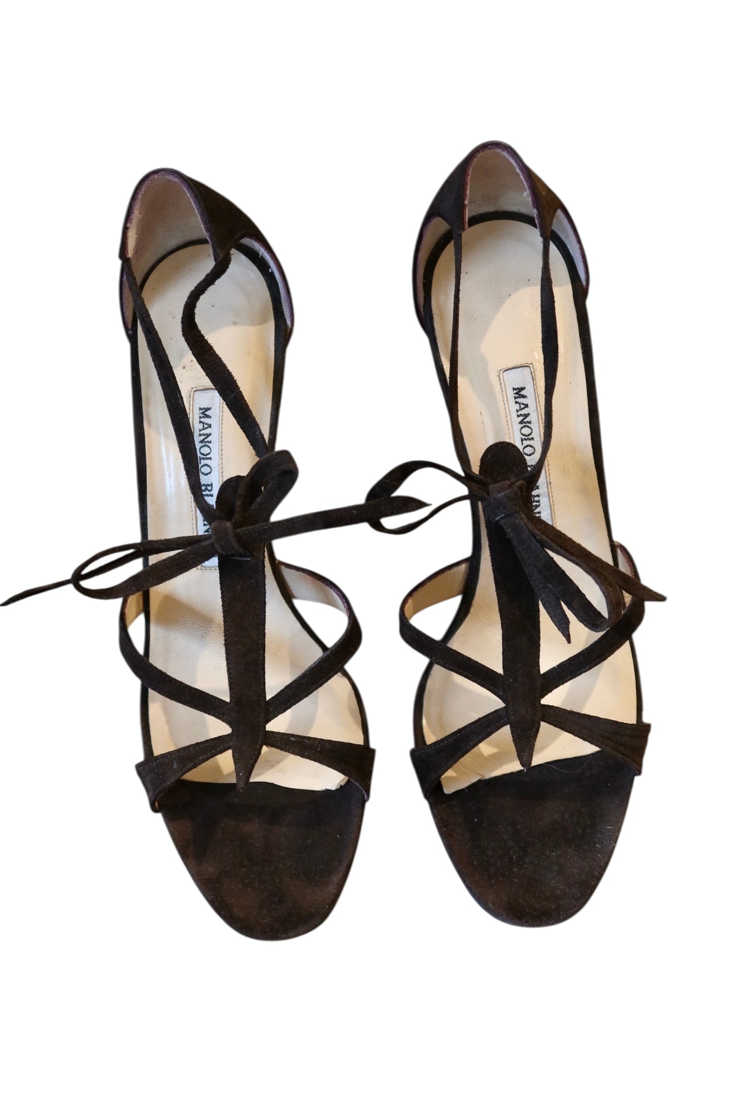 Manolo Blahnik brown suede heels (38.5)