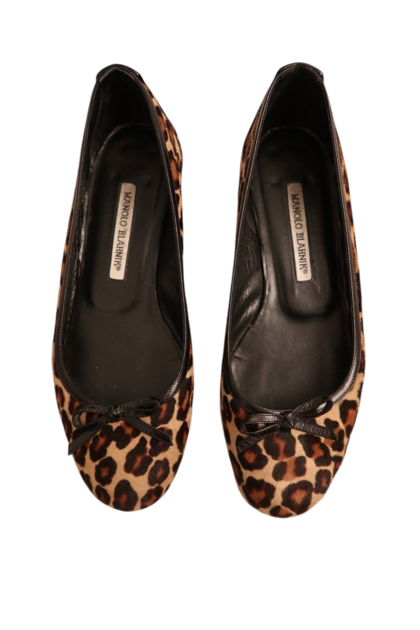 Manolo Blahnik leopard calf hair ballerinas (37.5)