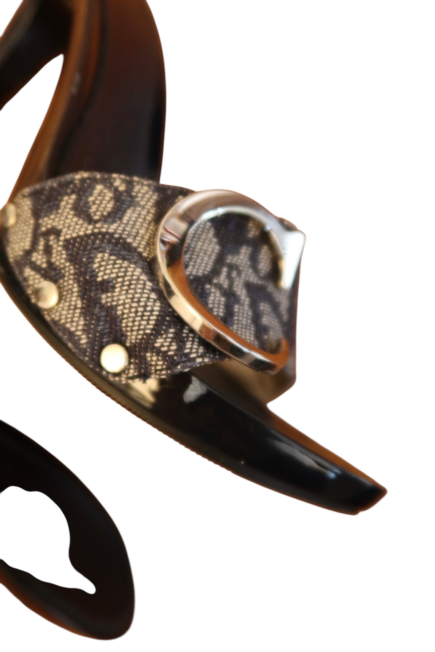 Dior blue canvas monogram CD buckle heels (35.5)