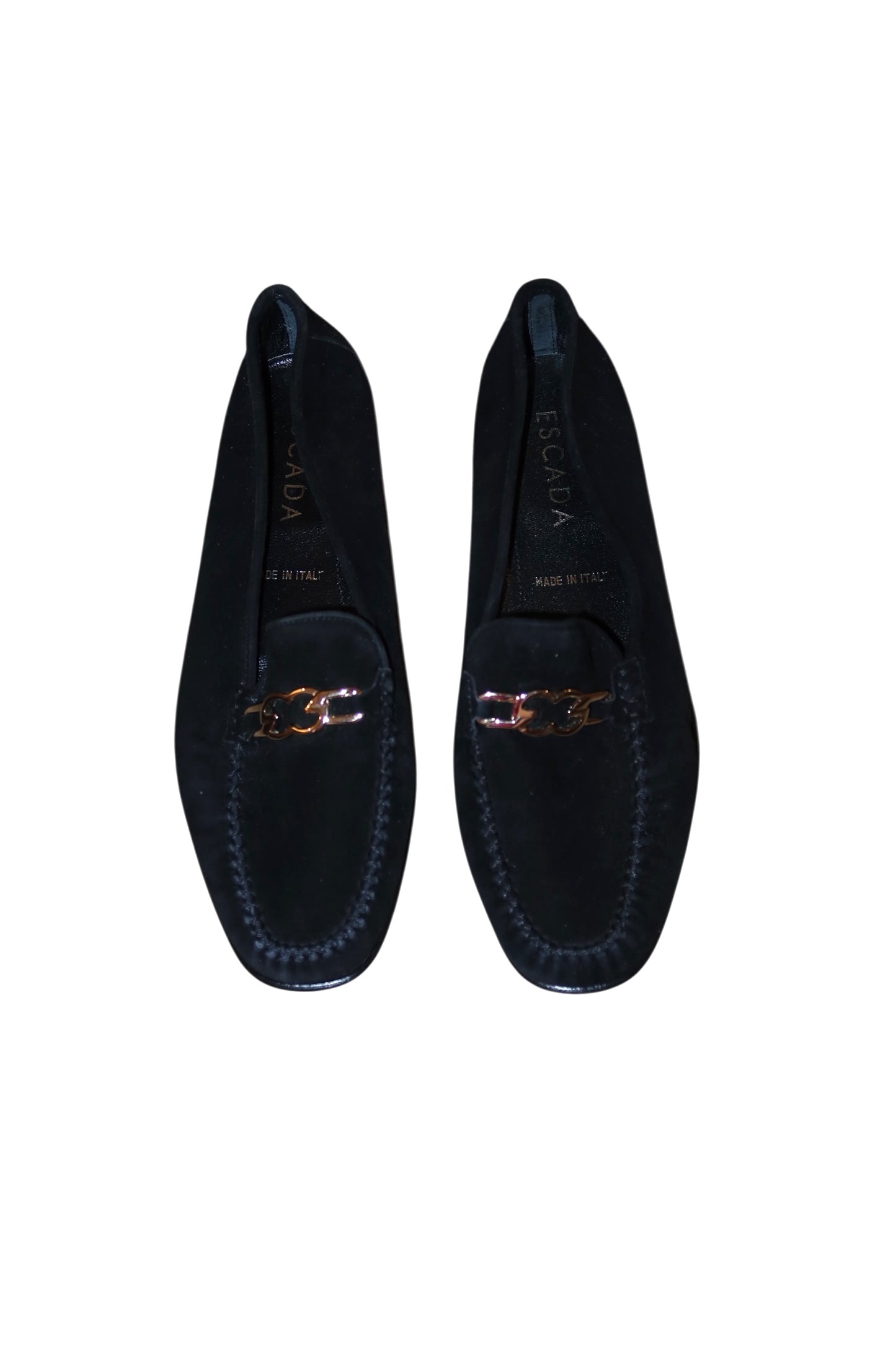 Escada black suede loafers (36)