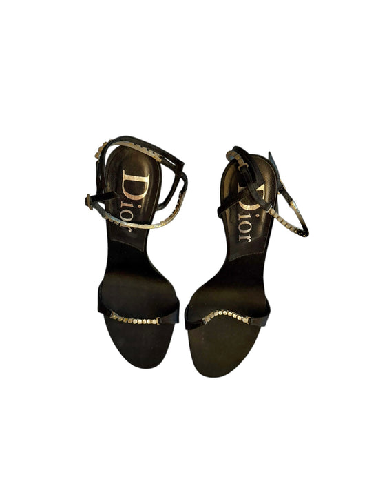 Dior black heels with rhinestones (37.5)
