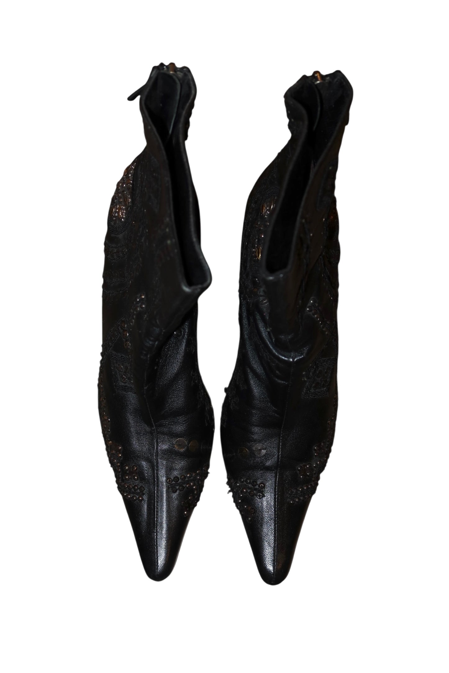Oscar de la Renta black beaded booties (38)