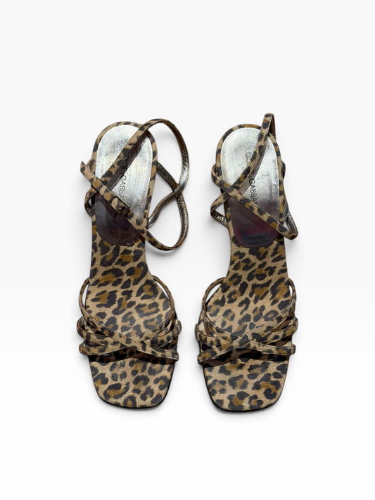 Dolce & Gabbana leopard print suede strappy heels (38)