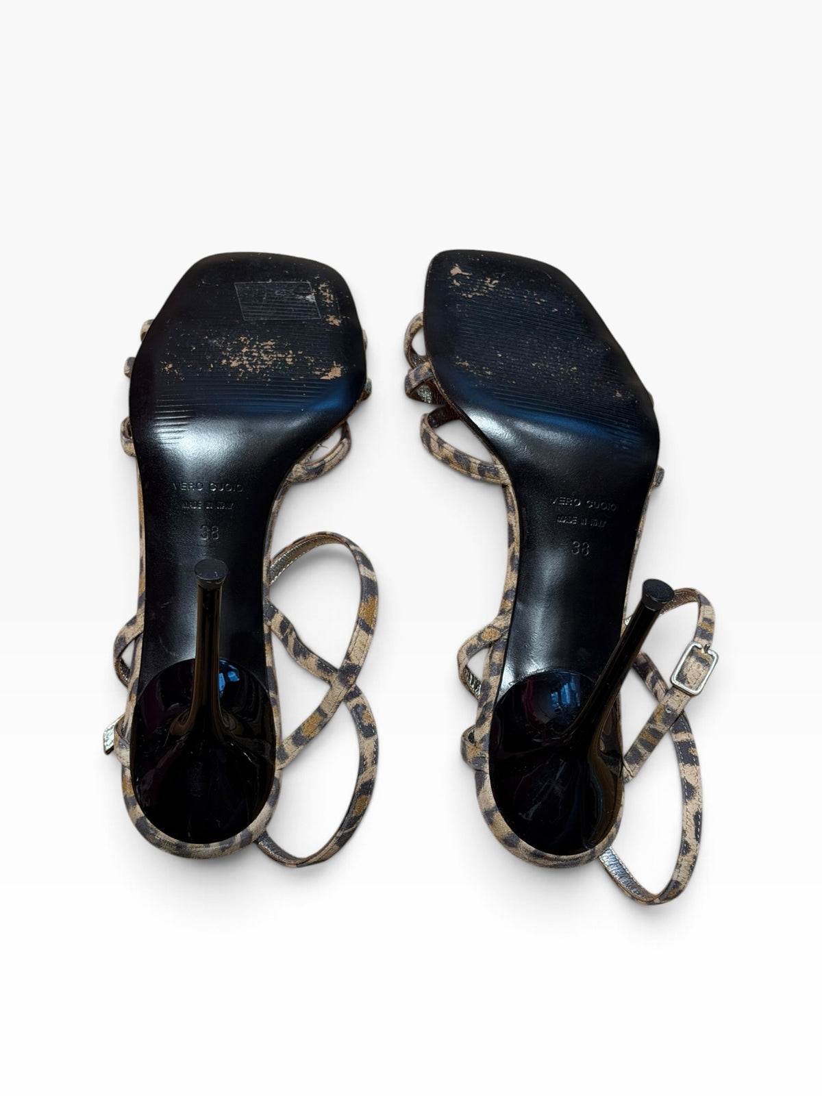 Dolce & Gabbana leopard print suede strappy heels (38)