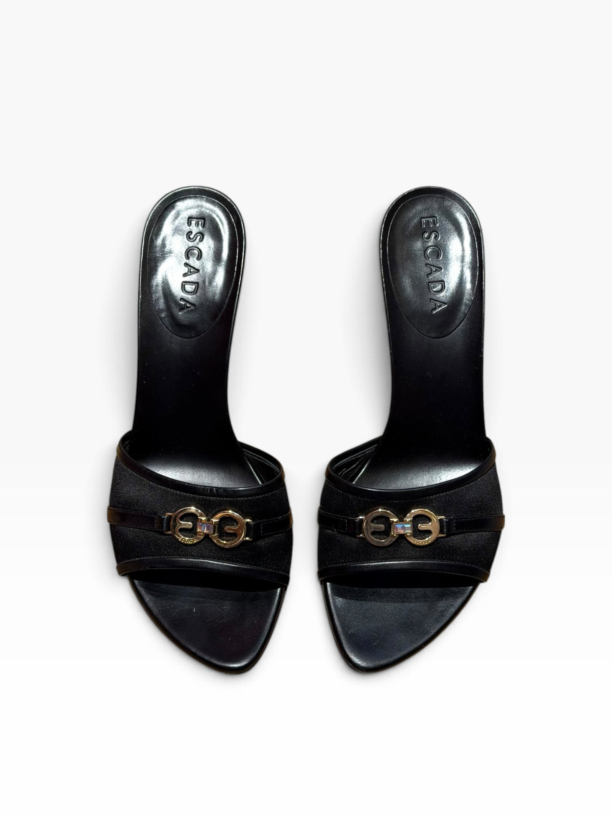 Escada black mules with EE logo (39)