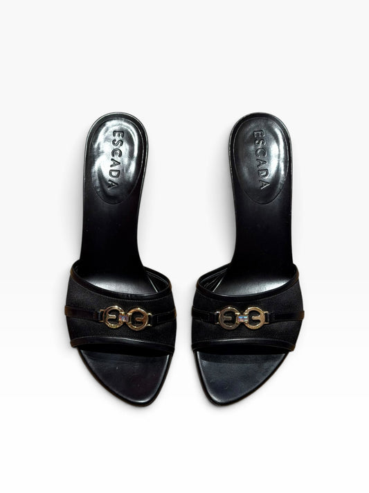 Escada black mules with EE logo (39)