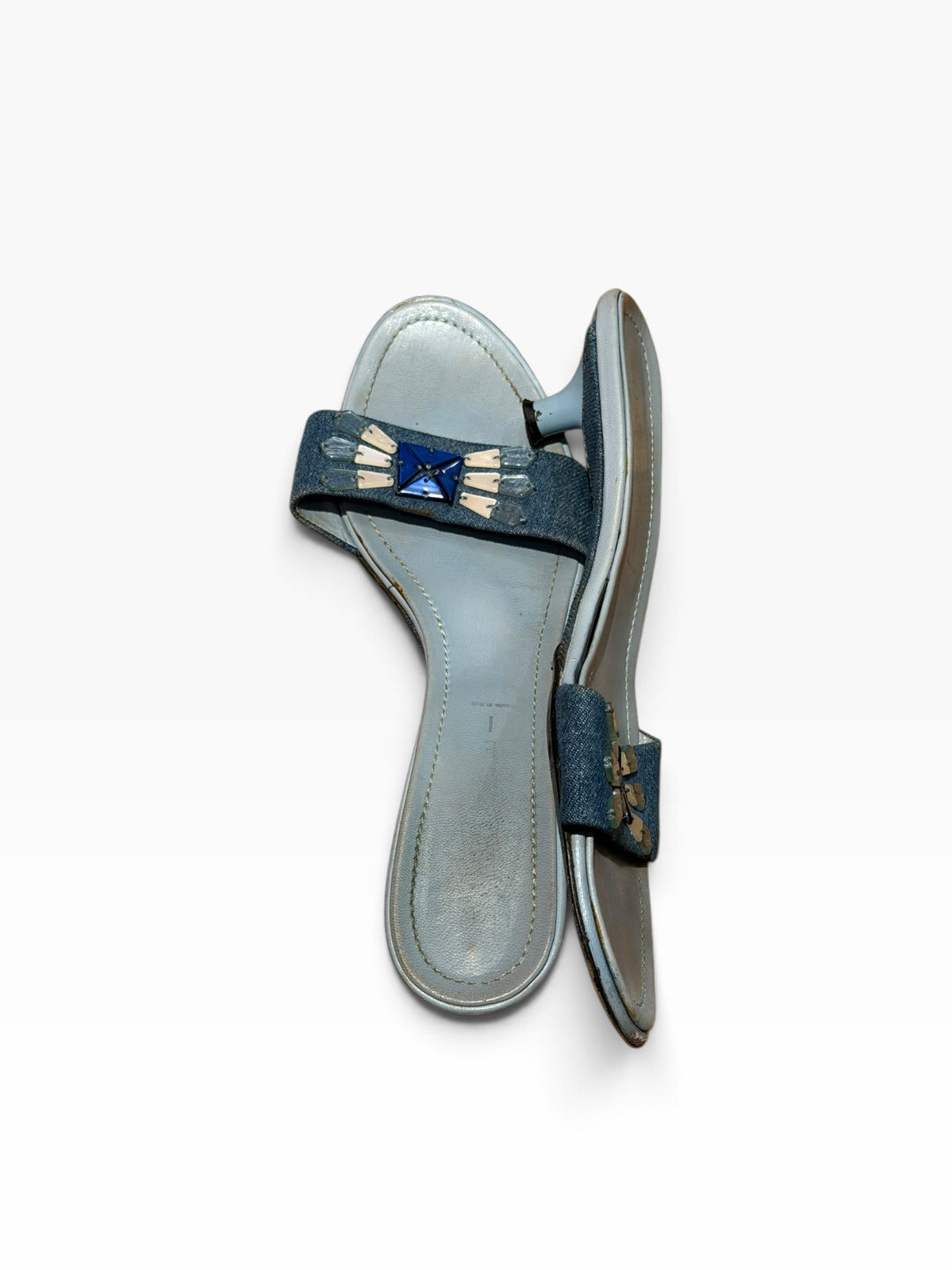Casadei blue denim beaded mules (39)